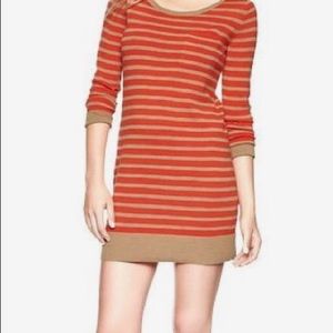 GAP orange and tan sweater dress.